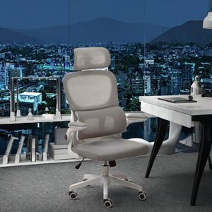 Chaise de bureau moderne et confortable en maille à dossier haut, réglable en hauteur, ergonomique, avec accoudoirs réglables et pivotante pour la maison et le bureau - Product Image 3