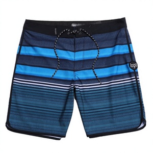 Shorts de bain pour hommes à taille mi-haute, imperméables, respirants, séchage rapide, imprimés par sublimation, teinture unie, en Spandex/Polyester - Product Image 1