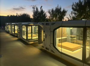 Casa <span class=keywords><strong>de</strong></span> cápsulas Volferda prefabricada <span class=keywords><strong>de</strong></span> lujo para exteriores, insonorizada, transpirable, moderna, <span class=keywords><strong>de</strong></span> visión amplia, cápsula espacial para el hogar - Product Image 2
