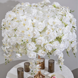 Exquisita Bola de Flores de Orquídea Phalaenopsis Blanca y Rosa, Centro de Mesa para Bodas, Fiestas y Banquetes, Decoración Floral Artificial - Product Image 6