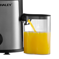 HALEY Elektrische Hoge Snelheid Centrifugaal Sapcentrifuge Draaiknop Snelheidsregeling Grijs Compact 500ml Enkelvoudige Beker Brede Invoer Fruitpers