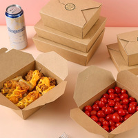 Boîte alimentaire personnalisée écologique, boîte à emporter biodégradable, boîte en papier kraft jetable pour poulet frit, frites