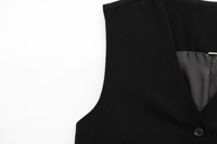 Ensemble femmes 2025 nouveau deux-pièces mode Joker sans manches col en V gilet court veste + dames mode pantalon large costume