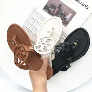 wholesale new style fashion PU ladies flip flop beach slippers women latest lady summer footwear leather footwear for girl