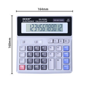 Calculatrice de bureau solaire Dexin à 12 chiffres, 164 mm x 160 mm, double alimentation, pour usage bureautique et financier - Product Image 1