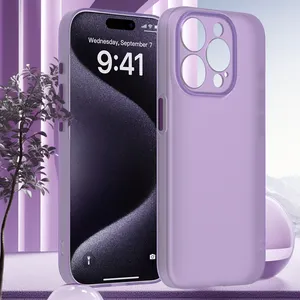 Semi-Transparent Frosted PC Material Camera Protector Case For IPhone 15 Pro Shockproof And Durable For Camera Lens Protection