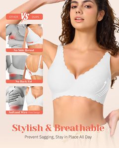 <span class=keywords><strong>Reggiseni</strong></span> in Gelatina per Donne, Senza Ferretto, Comodi, Traspiranti, Bralette Senza Cuciture, Supporto Morbido Quotidiano, Sottili e Invisibili, Reggiseno a T-Shirt - Product Image 3