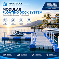 Plateforme flottante modulaire en plastique HDPE en forme de V, ponton flottant, quai pour jet ski