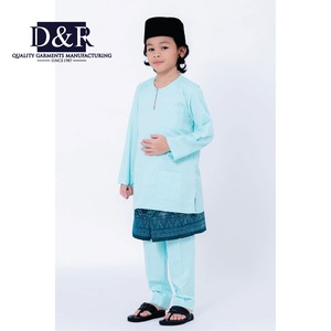 Conjunto Kurta de pijama de algodón para niños Camisa de manga larga con pantalones a juego al por mayor para niños - Product Image 2