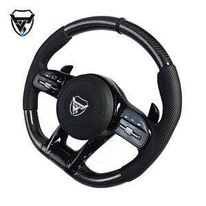 Volant noir en fibre de carbone perforé pour Mercedes Benz C GLC E S CLS <span class=keywords><strong>AMG</strong></span> ZC-809-T2-F - Product Image 2