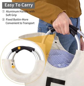 Modern Laundry <b>Hamper</b> Foldable Basket with Sturdy Handles and Water-Resistant Oxford Fabric - Product Image 3