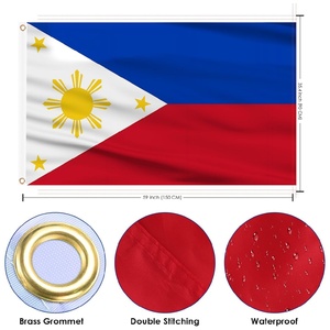 Bandera de Filipinas 3x5 pies 100D, Bandera Nacional con 2 Ojales de Latón, Resistente a la Decoloración, Colores Vivos, Logotipo Personalizado, Venta al por Mayor - Product Image 2