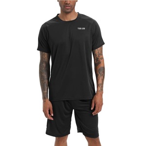 ชุดออกกำลังกายในยิมสำหรับผู้ชายเสื้อยืดและกางเกงขาสั้นแห้งเร็วชุดวิ่งฟุตบอล - Product Image 6