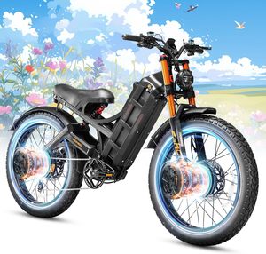 Vélo électrique tout-terrain robuste à pneus larges 26 pouces, vélo de ville avec porte-bagages arrière robuste, puissance de freinage fiable - Product Image 1