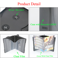 SUNSHING Lot de 22 mm de boîtes de remplacement vides pour CD/DVD avec plateau, boîte de rangement noire pour disques DVD de 25 mm, boîtes de rangement multimédia pour jeux