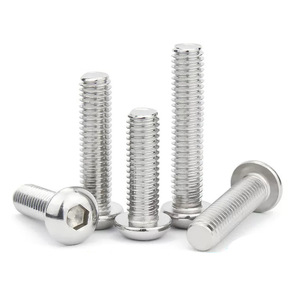 Wanqian Fasteners 304 Stainless Steel Pan Head Hex Socket Screws Metric ISO7380 Grade A A2-70 Standard Thread Plain Finish - Product Image 1