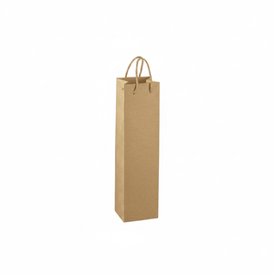 10pcs Brown Kraft Paper Gift <b>Bag</b> 12x8x40cm 1 <b>Bottle</b> 750ml Capacity with Drawstring Handle for Exhibitions - Product Image 2