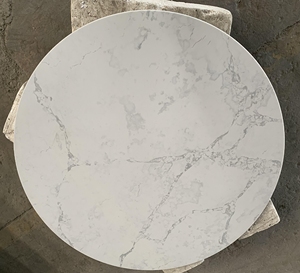 Jumbo Size Arabescato White Quartz Slabs Polished Web Veins Engineered <b>Stone</b> with Built in Sink Block for Hotels Wholesale Price - Product Image 3