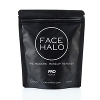 Sacs en aluminium noir mat personnalisés avec logo imprimé en gravure UV, sacs à fermeture éclair pour emballages de masques cosmétiques