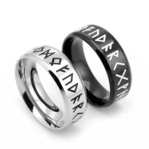 Nordic <span class=keywords><strong>Viking</strong></span> Men Ring acciaio inossidabile Fashion Style Rune Symbol Odin Norse <span class=keywords><strong>Viking</strong></span> amuleto RETRO Rings Jewelry - Product Image 3