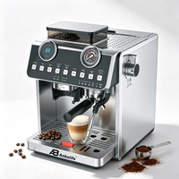 Anbolife - Cafetera Espresso de Doble Caldera y Doble Bomba con Pantalla LED de 20 Bares y 58 mm, Tecnología de Regulación de Temperatura PID+NTC, CE