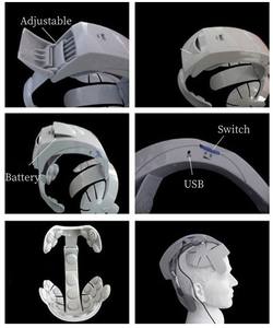 <span class=keywords><strong>Casque</strong></span> de massage électrique à double vibration en plastique pour la tête, dispositif de relaxation à airbag pour le cuir chevelu et le cerveau pour améliorer la qualité du sommeil - Product Image 6