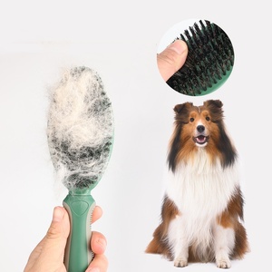 Brosse de massage confortable double face pour animaux de compagnie, auto-nettoyante, avec brosse à poils et aiguille - Product Image 3
