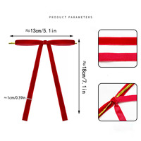 Ensemble de nœuds décoratifs en velours pour sapin de Noël, ornements suspendus, rouge rouille, vente en gros, personnalisable OEM