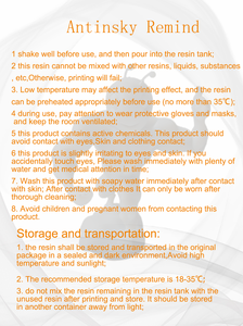 Résine flexible Antinsky pour <span class=keywords><strong>imprimante</strong></span> <span class=keywords><strong>3D</strong></span> DLP LCD, résine 405 nm 1 kg, type TPU, <span class=keywords><strong>silicone</strong></span> 70A-80A, résine transparente <span class=keywords><strong>souple</strong></span> - Product Image 6