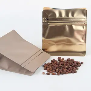 Factory Wholesale Price 500g Aluminum Flat Bottom Coffee Packing Bag With Zipper And Valve