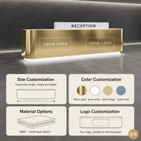 Comptoir de réception moderne de luxe en acier inoxydable doré durable pour les membres premium