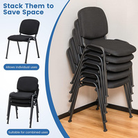 Chaise de conférence empilable sans accoudoirs, en tissu doux, avec structure en fer, pour réunions de personnel, églises, salles de formation et bureaux