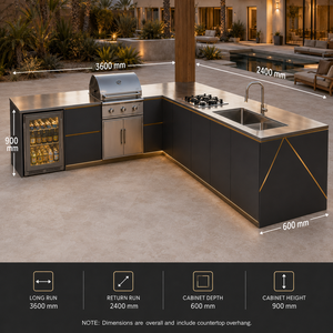 <span class=keywords><strong>Cuisine</strong></span> barbecue extérieure  et station de grill pour villas Four électrique encastré sur mesure et gril en acier inoxydable - Product Image 4