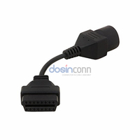 Cable de Interfaz OBD2 de 17 Pines a OBD de 16 Pines, Cable de Herramienta de Diagnóstico para Automóviles Mazda, 20 CM