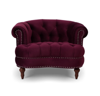 Canapé américain léger de luxe en tissu de velours Boucle incurvée Rétro Salon Fauteuil design