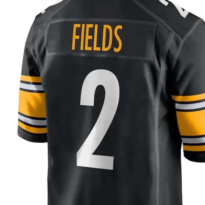 Klaar Om Justin Fields Zwart Beste Kwaliteit Gestikt American Football Jersey Te Verzenden