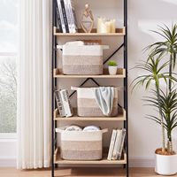 Cesto Organizador Grande de Tecido Estilo Nórdico Moderno para Armazenamento e Decoração em Feltro para Organização Profissional de Armários Domésticos