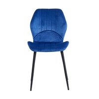 Chaises de salle à manger en tissu velours bleu, vente en gros, usine personnalisée, café, métal, Restaurant, meubles de salle à manger modernes