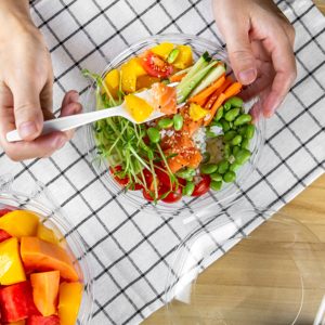 32 OZ Anti-Fog Tamper Evident Contenedores de alimentos de plástico con bisagras Forma de diamante 17X17X9-Almacenamiento multiuso para ensaladas - Product Image 5