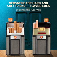 Étui à cigarettes Futeng personnalisé avec logo, 20 pièces, étui à cigarettes en plastique et aluminium avec briquet USB, vente chaude