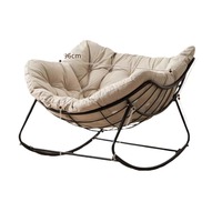 Fauteuil à Bascule Capitonnée Moderne de Designer, Style Scandinave, Chaise Détente pour Salle à Manger, Hôtel, École, Chambre, Bar, Mobilier de Terrasse