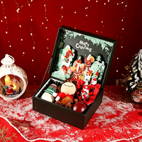Boîte cadeau 3D pop-up de Noël, en papier simili cuir, boîte surprise de luxe pour Noël, pour emballer des chocolats, des fruits, des cadeaux de fête