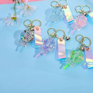 Wholesale Small Ornaments Pendant Luminous Oil Lollipop <b>Key</b> <b>Chain</b> Bubble Beads Into Oil Quicksand Drift Bottle <b>Key</b> <b>Chain</b> - Product Image 2
