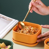 Récipient alimentaire réutilisable en silicone de qualité alimentaire sans BPA Boîte à bento frais pour micro-ondes avec couvercles