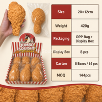 Jouet anti-stress Southpeak Toy Jumbo en forme de cuisse de poulet frit, texture souple et croustillante, rebond lent, 20*12cm 420g MOQ144 WS
