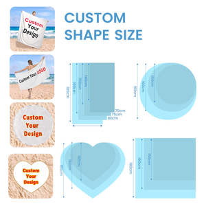 Serviettes de plage rectangulaires tissées écologiques d'été en gros, impression personnalisée, séchage rapide, sans sable, grande capacité d'absorption, 2 en 1 avec sac en microfibre - Product Image 4