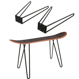 Support de pied de chaise de skateboard en fil solide 430mm 500mm 600mm 720mm en acier au carbone noir, design industriel, installation facile - Product Image 1