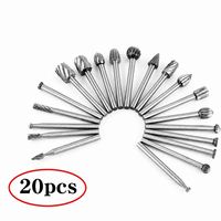 20-teiliges 3-mm-Hochgeschwindigkeitsstahl-Fräser-Set für Holzbearbeitung, Feile, Raspel, Bohrer für Holzschnitzerei