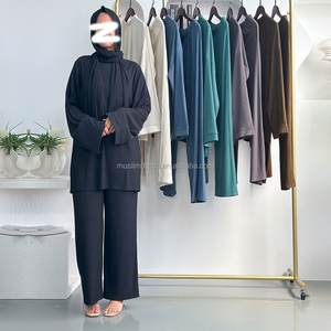 Set di <span class=keywords><strong>Pantaloni</strong></span> Sportivi Modesti per Donne Musulmane Habib Autunno Inverno, Set di <span class=keywords><strong>Pantaloni</strong></span> Musulmani <span class=keywords><strong>a</strong></span> Costine all'Ingrosso - Product Image 3