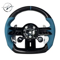 Volant de direction en fibre de carbone forgé de style sportif avec bouton multifonction, démarrage à un bouton, pour Mercedes AMG GT A35 A45 A45S